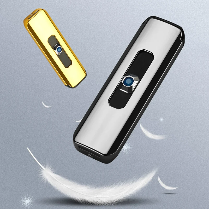 Двусторонний USB светильник для зарядки с кнопкой push-up электронный ветрозащитный