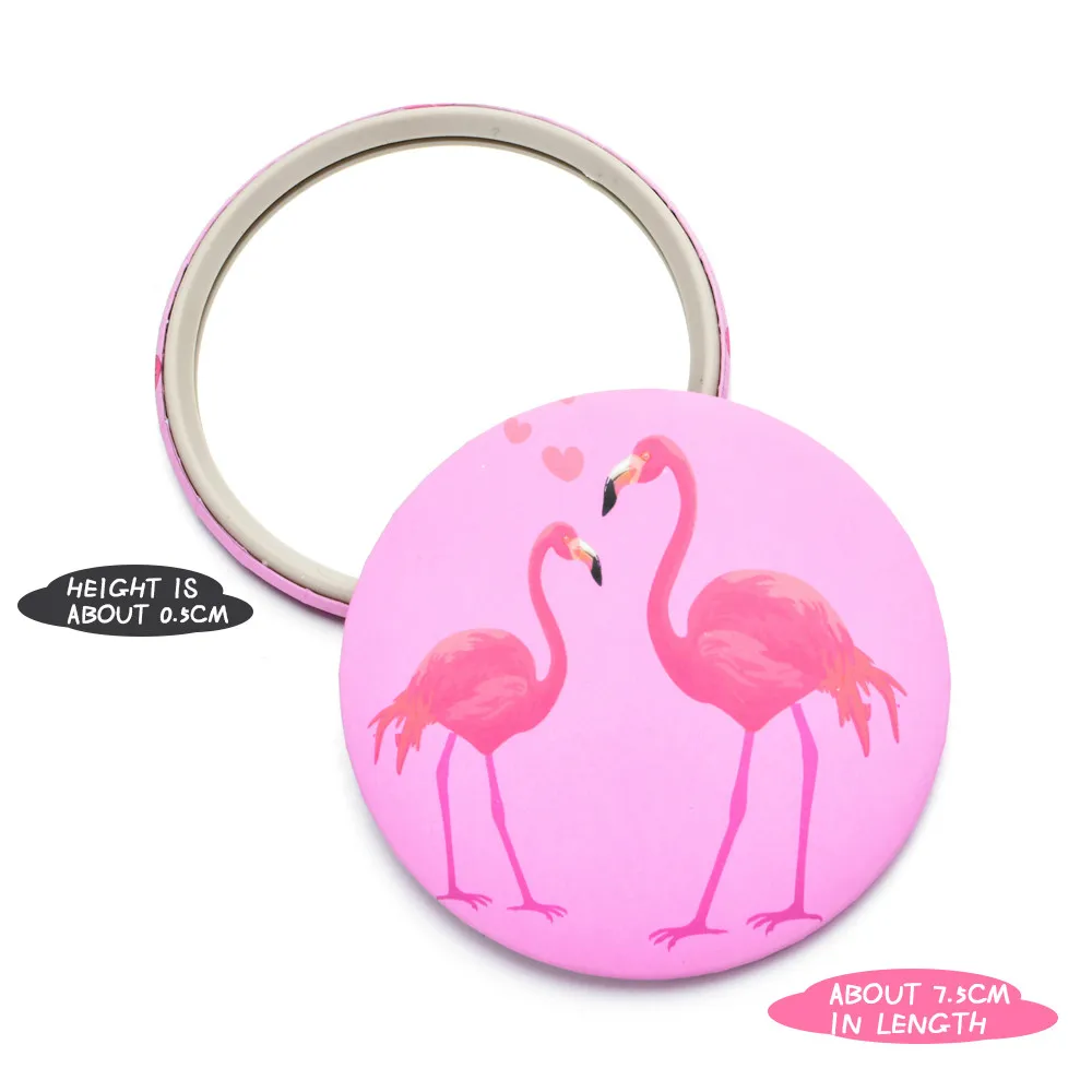 Портативные зеркала с розовым фламинго женские мини карманные пятиконечная