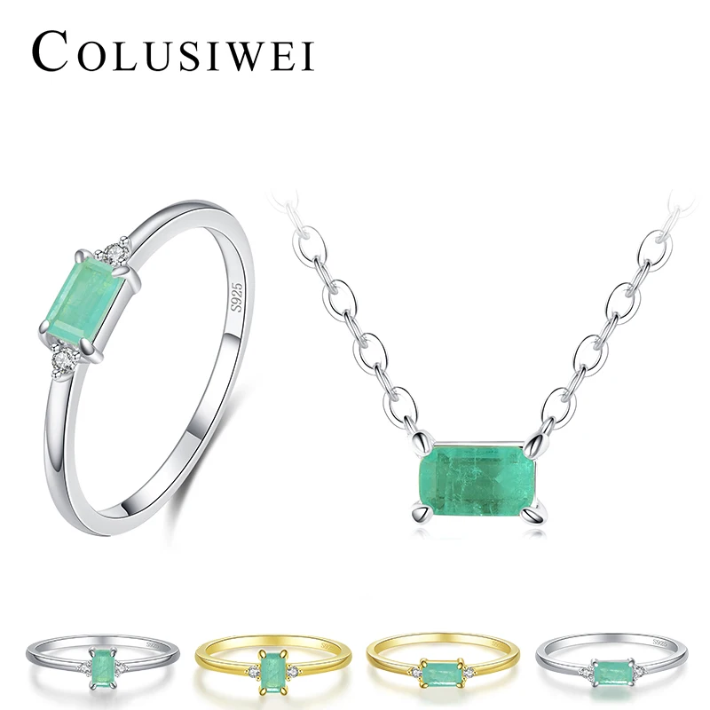 

Colusiwei Винтажные серьги из стерлингового серебра 925 пробы прямоугольные турмалиновые Серьги Кольца для женщин Свадебные обручальные ювелир...