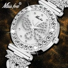 MISSFOX, дизайнерские часы с бабочками, японские кварцевые модные наручные часы для женщин, ремешок из нержавеющей стали, часы с браслетом, лучший бренд