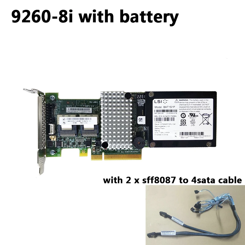 LSI MegaRAID SAS 9260 8i LSI00198 8 портов 512 Мб кэш памяти SFF8087 6 ГБ RAID0.1.5 PCI E 2 0 X8 карта