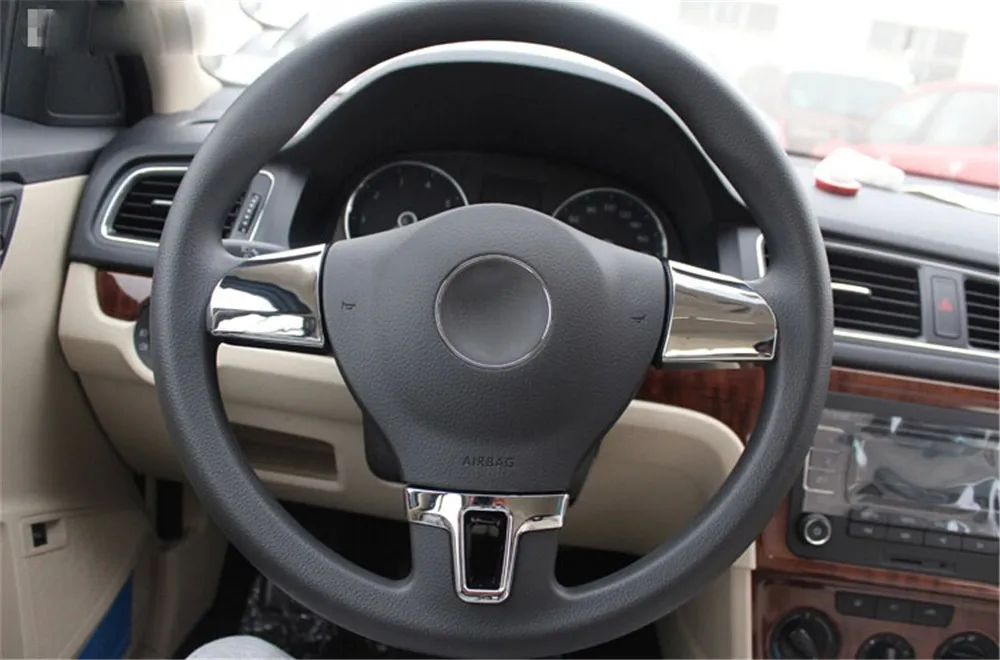 Автомобильный Стайлинг, декоративная накладка на руль, наклейка для Volkswagen Tiguan Passta Touran Lavida Amarok Multivan, автомобильные аксессуары
