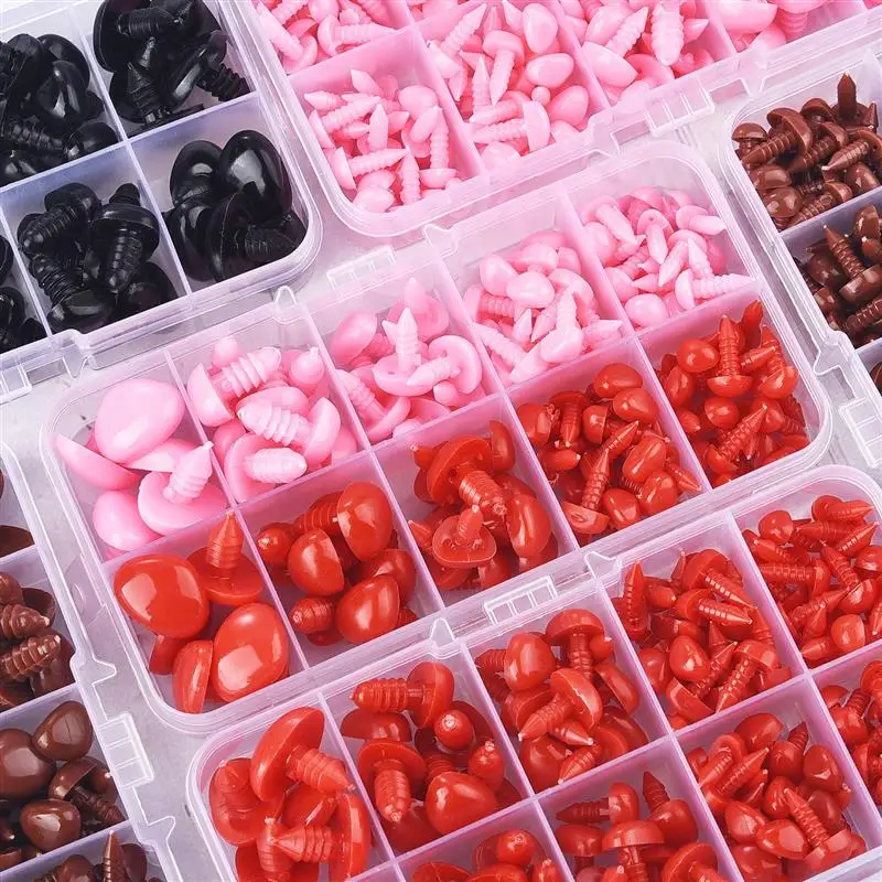 125pcs/Box 6/8/11/12/17mm Mini Black Plastic Safety Triangle Nose For Toy Doll Teddy Dog Stuffed Animals Dolls Accessories - купить по