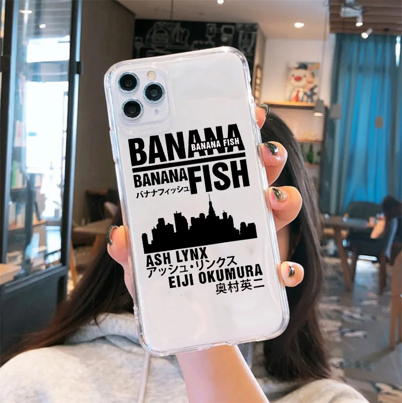 new phone case for iphone 13 12 11 pro xs max x xr 6s 7 8 plus se2 soft silicone clear coque funny japan anime banana fish cover free global shipping