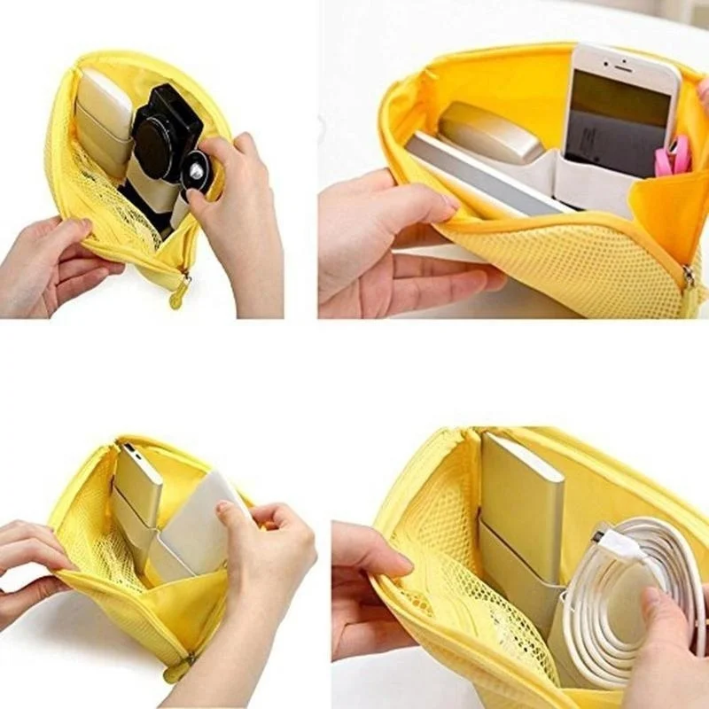 

Portable Kit Case Sponge Bag Storage Bag Digital Gadget Devices USB Cable Earphone Pen Bag Travel Storage Bag for Digital Data