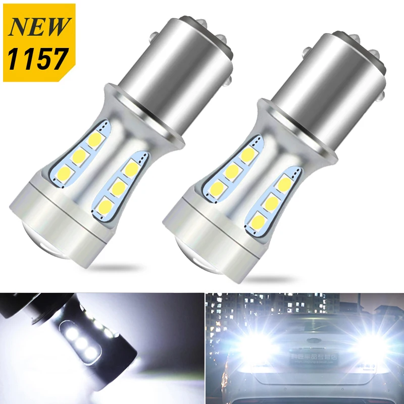 

2x BAY15D Led супер яркий белый светодиод лампочки 1157 P21W BA15S 1156 T15 T20 автомобильных ламп резервного копирования Фары заднего хода Canbus для Ford Bmw Audi Vw