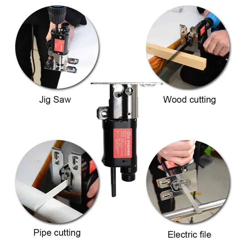 

Electric Drill Reciprocating Saw Attachment Adapter Change Into Reciprocating Saw Jig Saw Metal File For Wood Portable Cutting