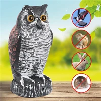 outdoor owl decoy bird repellent pest control with flashing eyes frightening sounds garden protector decoration