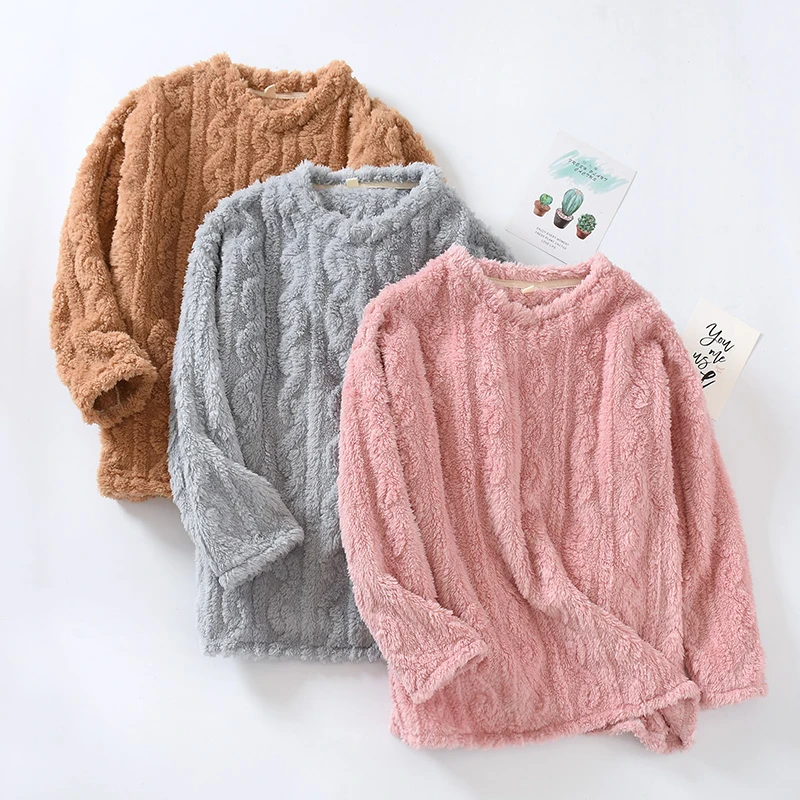 Winter Women's Flannel Pajamas Thicken Warm Coral Fleece Homewear Loose Comfortable Plus Fleece Pajama Set