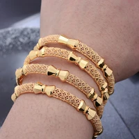 new 24k small 4pcslot dubai gold bangles for women girls ethiopian bangles bracelet jewelry