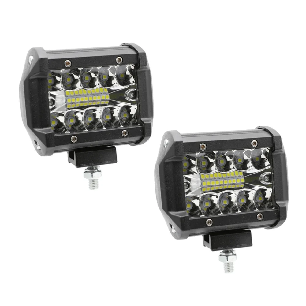 

2PCS/Set 60W 20 Lights Double Row High Brightness LED Light Roof Light Work Light(Black)