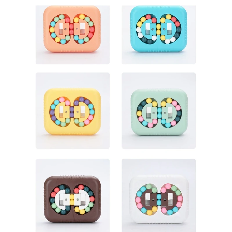 

Поворотный кубик-бис на палец, Спиннер, разноцветная интерактивная игра гироскопа, обучающая игрушка для детей, облегчение тревоги, забавны...