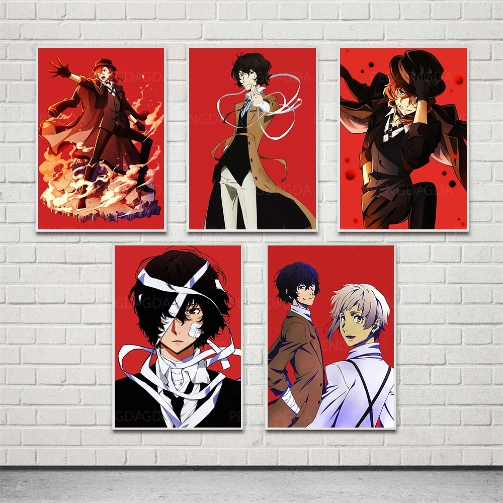 

HD Prints Home Decor Canvas Posters Bungo Stray Dogs Painting Wall Art Modular Picture Animation No Framework For Living Room