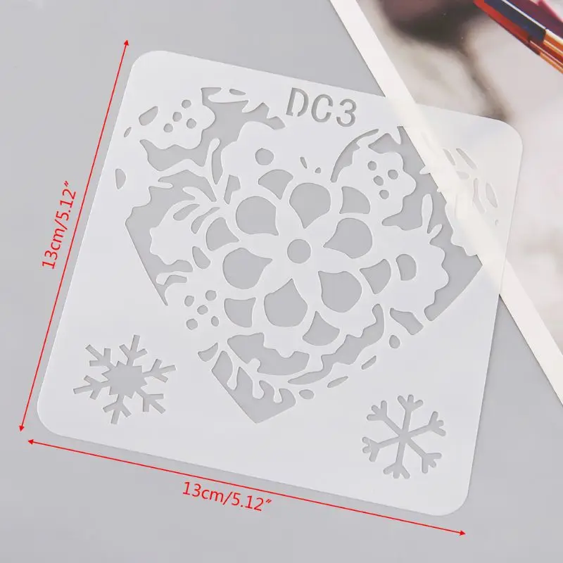 

12Pcs Flower Heart Drawing Molds Plastic Children Painting Stencils DIY Paper Art Craft Card Label Scrapbook Bookmark Toy