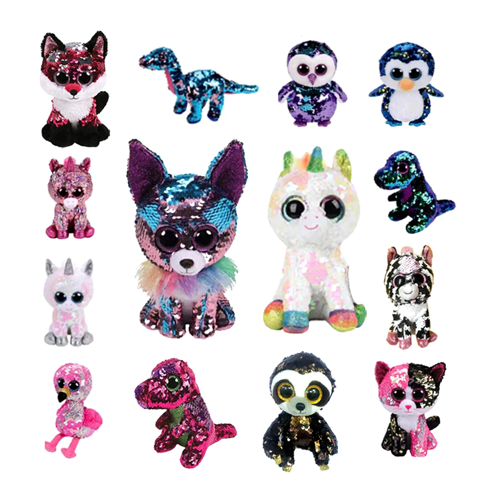 

17cm Big Eyes Sequin Plush Toys Doll Super Lovely Stitch Stuffed Animals Party Dolls For Child Birthday Xmas Gift