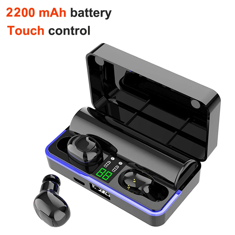 W12 black Tws 5,0 Bluetooth наушники беспроводные наушники Hifi 6D бас стерео гарнитура с шумоподавлением свободные руки бинауральные наушники - Цвет: W12 black