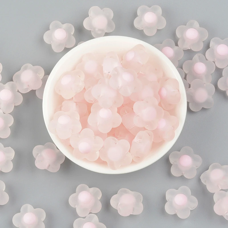 

30PCS Acrylic Spaced Beads Transparent Flower Shape Beads For Jewelry Making DIY Necklace Earrings Accessories Handmade DIY