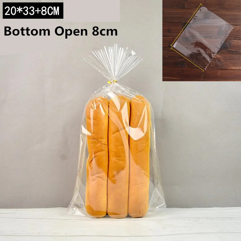 Clear 20x33cm LBSISI Life 100 шт пластиковые пакеты, прозрачный пакет для тостов, хлеба, Мягкая матовая упаковка для еды, для выпечки, для рождественской вечеринки - Цвет: Clear 20x33cm