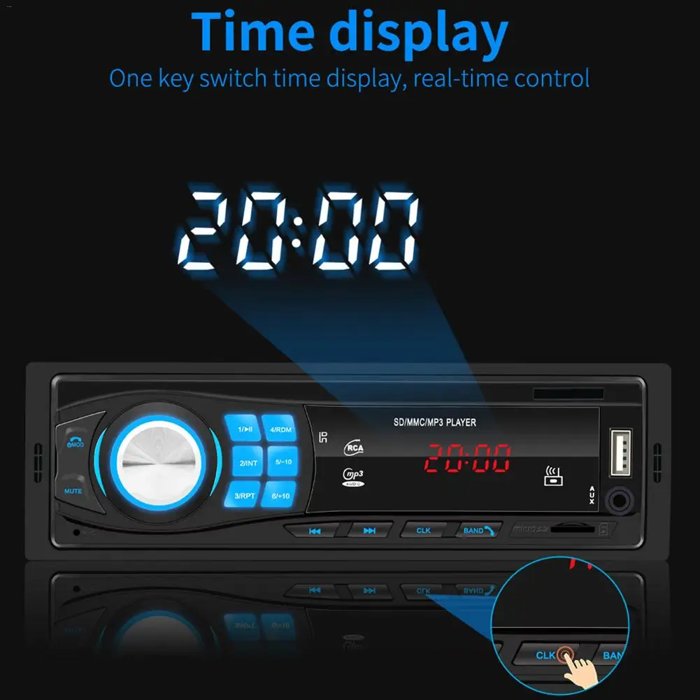 Радио автомобиль 12 в автомобильное радио FM радио Bluetooth стерео плеер Hands-free Звонки дистанционное управление SD USB AUX MP3 плеер флэш-диск