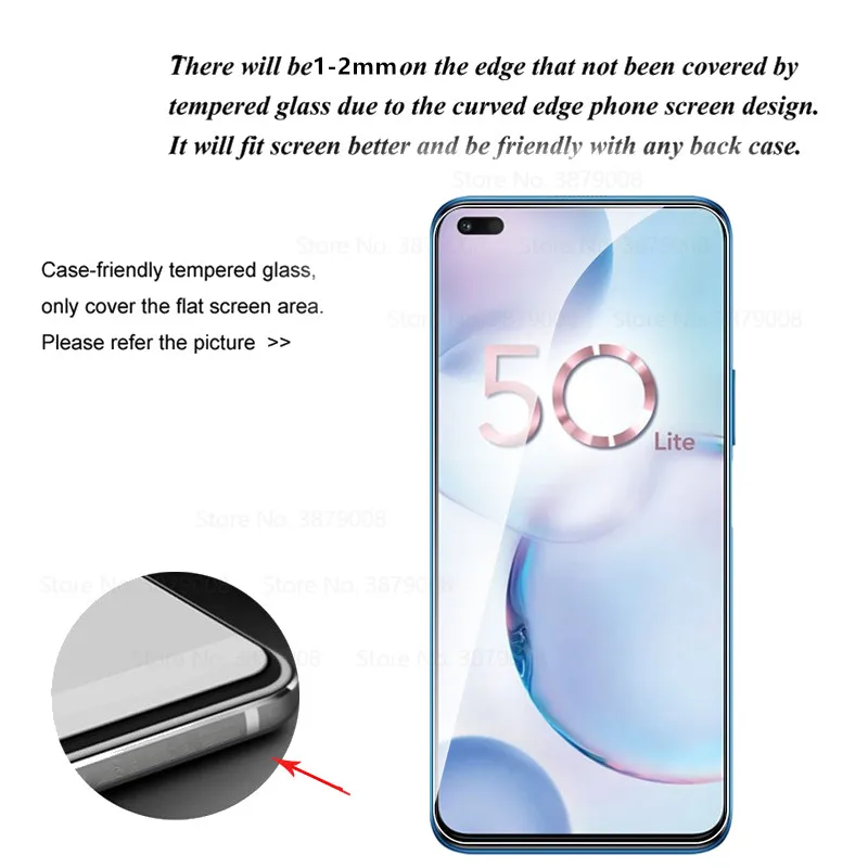 3pcs protective glass for honor 50 lite phone tempered glass for honor 50lite xonor honer 50 light screen protector safety films free global shipping