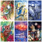 Алмазная картина сделай сам с животными, птицы, сова, кот, алмазная вышивка, мозаика, дерево, цветы, картина, вышивка крестиком, домашние украшения для стен, ремесла