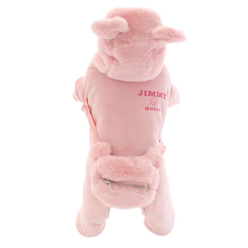 Теплое и удобное розовое пальто модная одежда для собак на осень зиму наряд