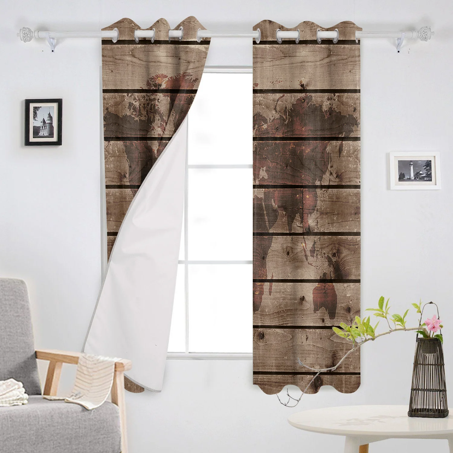 Деревянная винтажная карта мира современные оконные шторы для гостиной спальни