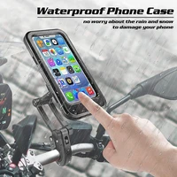 22 28mm motorcycle bike phone support waterproof case bike handlebar rear view mirror stand holder for 4 6 7 mobile phone mount