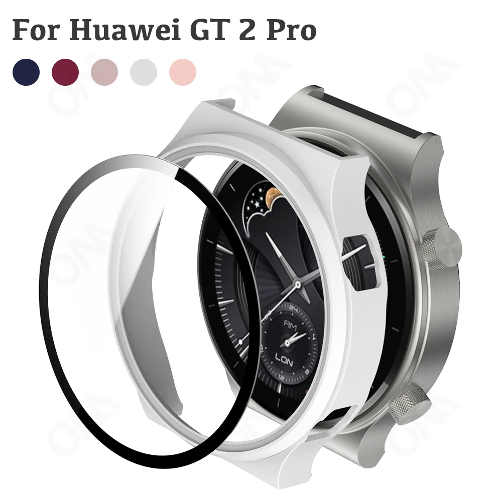 Matte Case for Huawei Watch GT 2 Pro Bumper Case Cover With Tempered Glass Smartwatch 9H Screen Protector For Huawei GT2 pro
