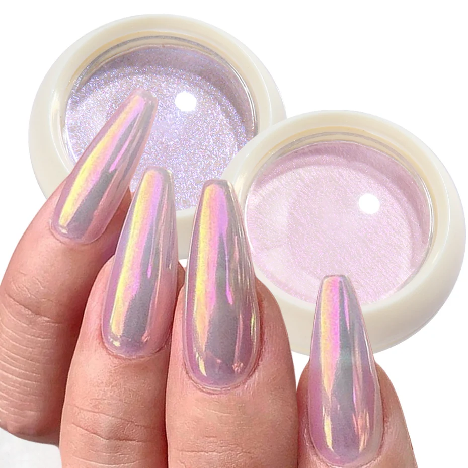 

Solid Powder Nail Glitter Aurora Mirror Iridescent Chrome Mermaid Pigment Holographic Rubbing Dust Nail Art Decorations Manicure