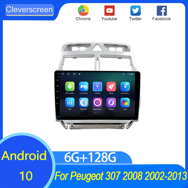 

Android 10 6+128G Car For Peugeot 307 2008 2002-2013 GPS Navigation Multimedia Player Head Unit Car Audio GPS Navigation