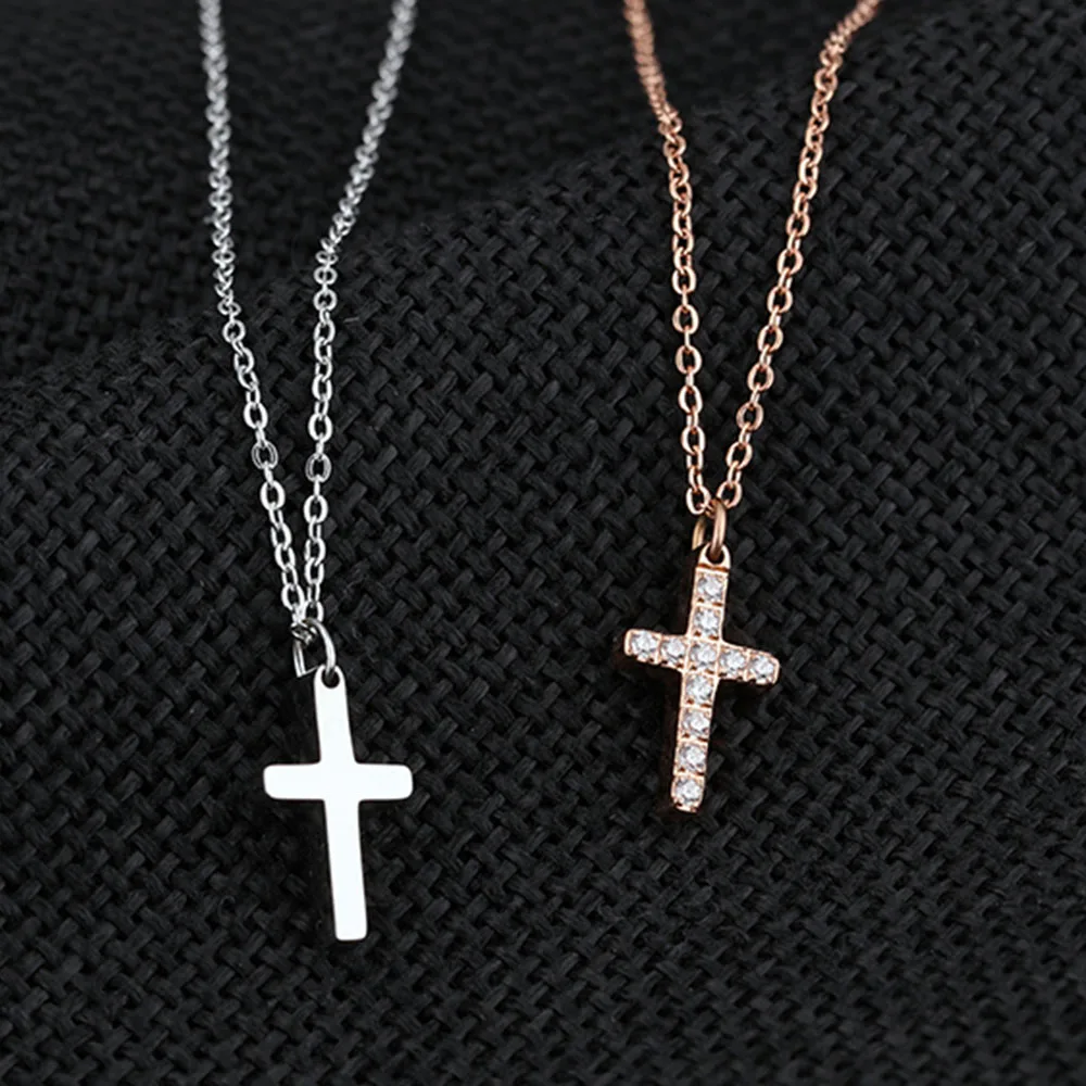 JHSL классический подарок для девушки Женский Крест Подвески Ожерелья инкрустация