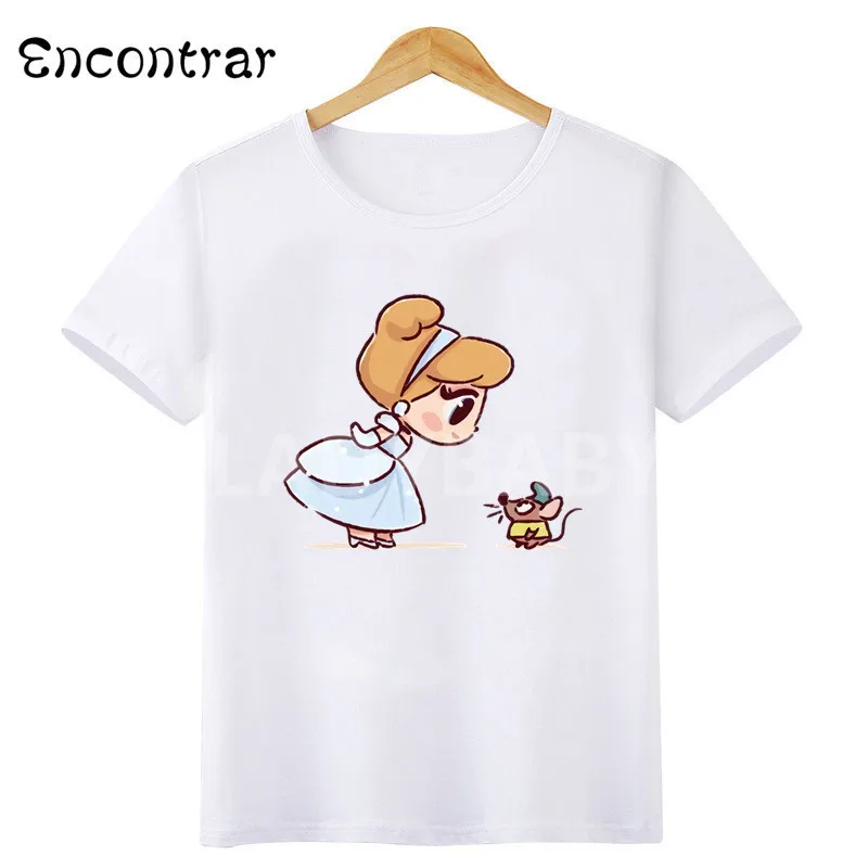 Забавные детские футболки принцессы с принтом Алиса и лиса русалочка забавная