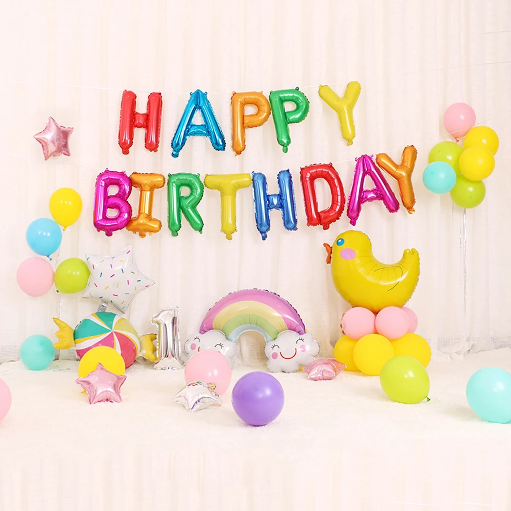 Разноцветные шары на день рождения Набор радужных алфавитов латексные свадебные