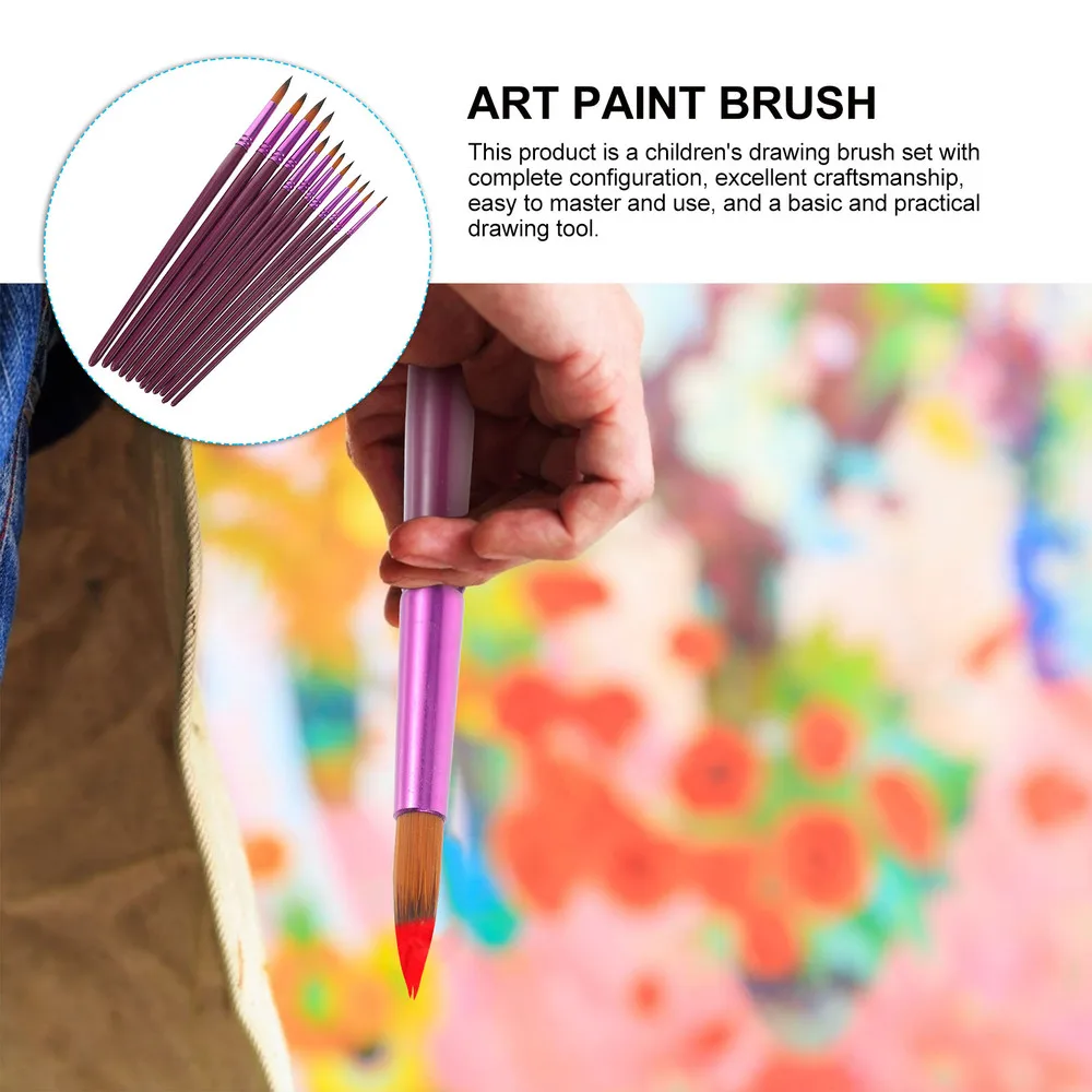 

12pcs Kids Training Paint Brushes Oil Watercolor Painting Brushes Kits