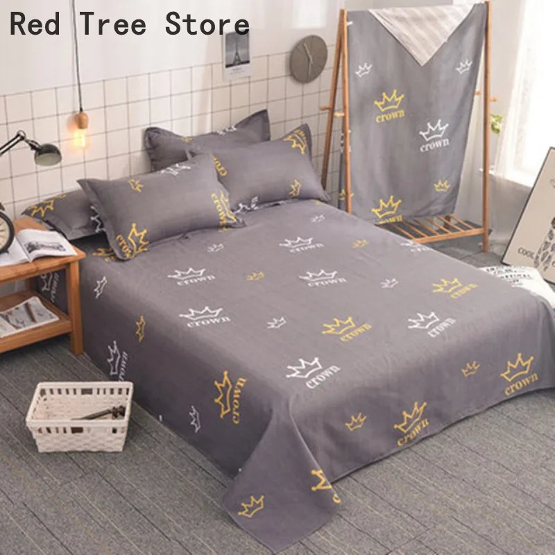 

Plaid Bed Sheet Pillowcase Cute Cartoon Bed Sheets Soft Cotton For Home Decor Bed Bedding Cover Flat Textile Drop Shipping