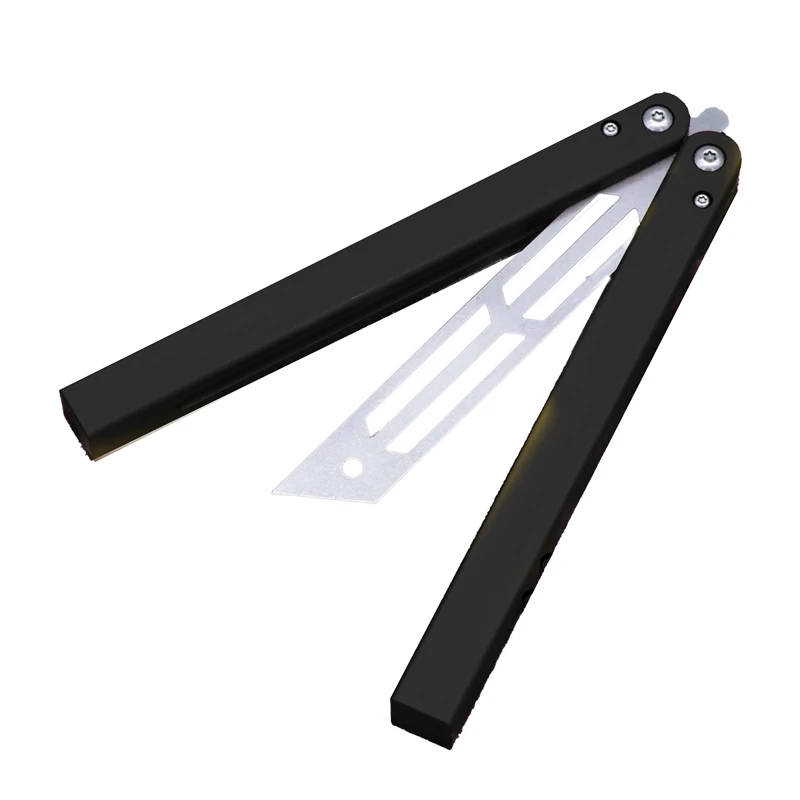 THEONE кальмар бабочка тренировочный нож 440 Лезвие Черная алюминиевая ручка Jilt NotSharp