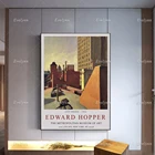Выставочный плакат Эдварда Хоппер, крыши города, Настенный декор, реализм, архитектура, пейзаж, идея подарка, минимализм холст