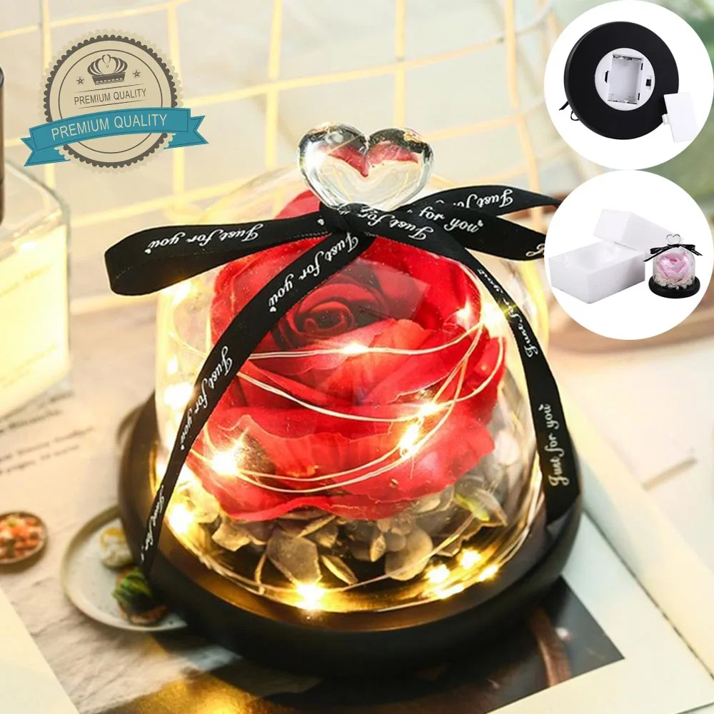 Подарок на день Святого Валентина эксклюзивная Роза в куполе стеклянная