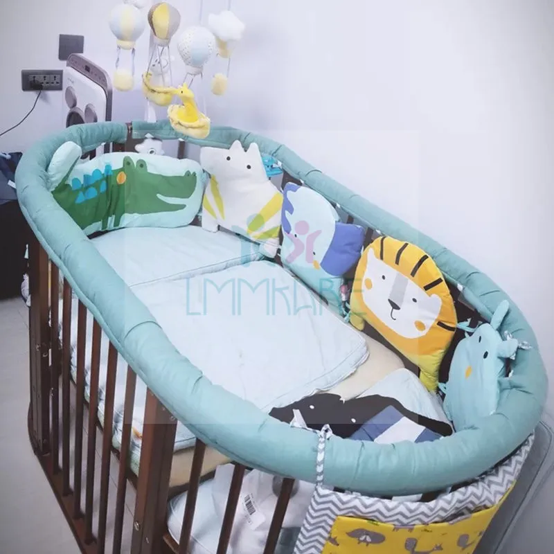 

Cotton Padded Baby Bumpers Crib Rail Cover Set Crib Rail Teething Guard Bed Rails for Toddlers Cover with ElasticTies for Secure