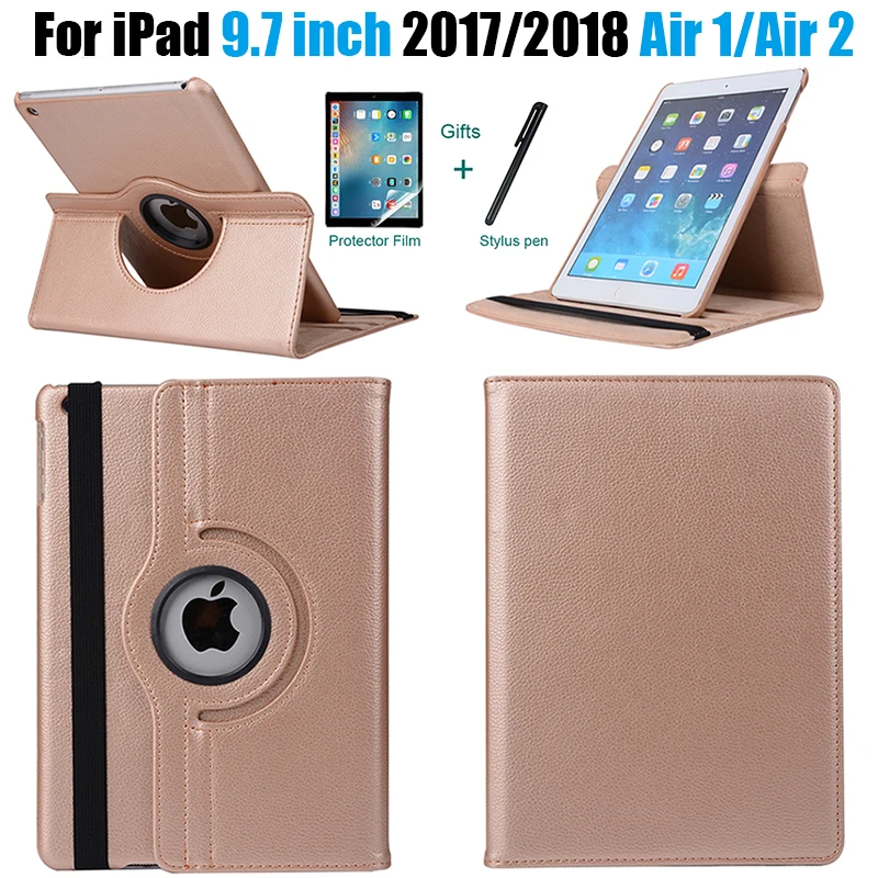 360 градусов вращающийся кожаный умный чехол для Apple iPad Air 2 1 5 6 Новый 9 7 2017 2018 A1822 A1823