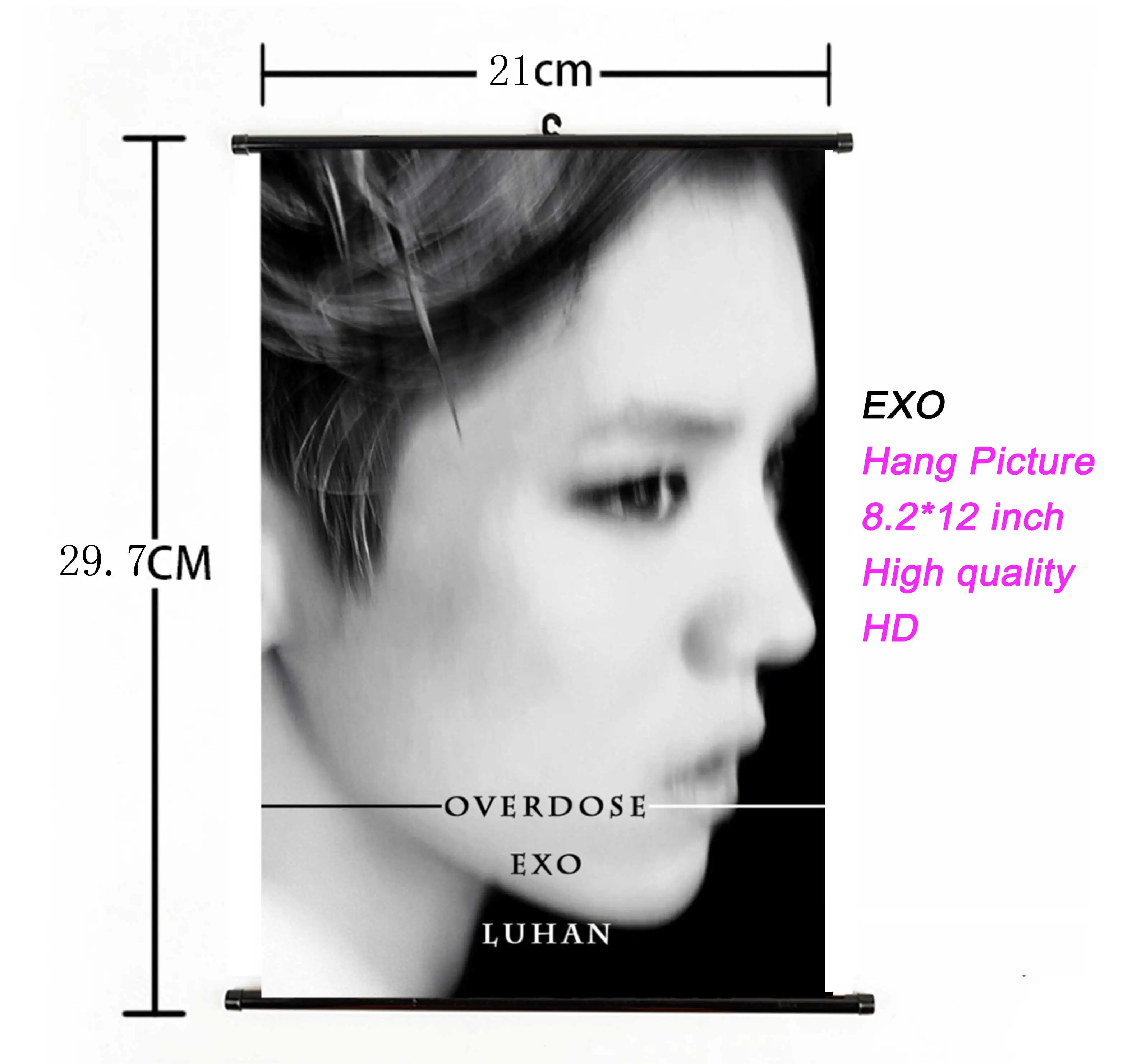 K-pop EXO альбом висячая картина фото плакат Kpop EXO висячий плакат ткань 21*30 см Высокое качество для поклонников Коллекция подарков