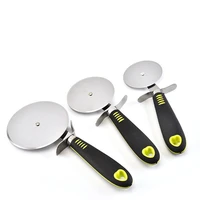 3pcs round pizza cutter stainless steel 3 sizes handle pizza knife cutter pastry pasta dough kitchen baking tools high quality