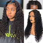 Парик с глубокой застежкой, черный парик на сетке спереди, 150 Реми, 4x4, 13x4, парик из человеческих волос с глубокой волной, 30 дюймов, парик на сетке спереди
