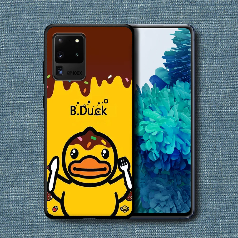 

Cartoon Cute Yellow B DUCK Phone Case For Samsung Galaxy Note S 8 9 10 20 Plus E Lite Uitra black Waterproof Fashion Shell
