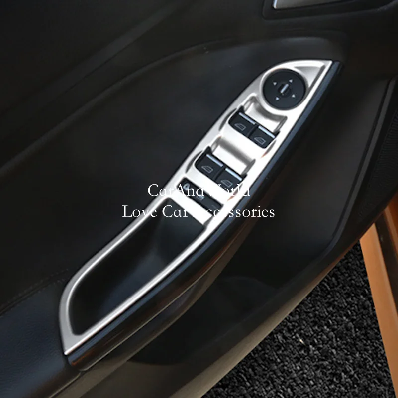 Для Ford Focus 3 стекло Лифт кнопка включения крышка двери окна внутренняя панель отделка хром 2012 до аксессуары для стайлинга автомобилей