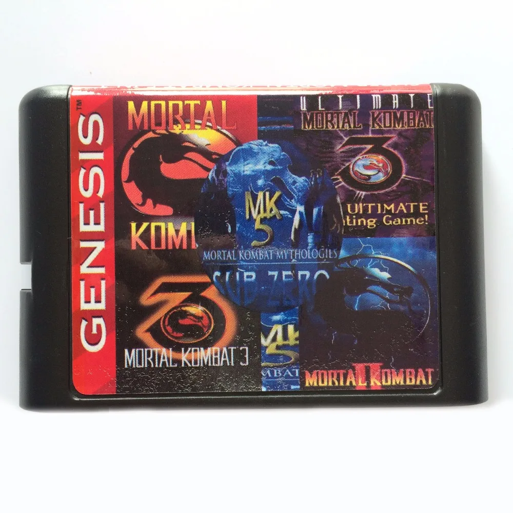 Коллекция Mortal Kombat 5 в 1 мультиигровой картридж для 16-битного Sega Mega Drive &amp Genesis |