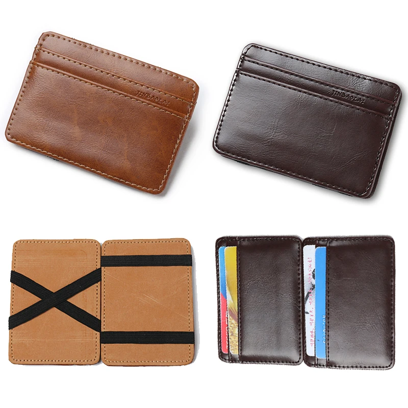 Мини кошелек для мужчин маленький бизнес искусственная кожа волшебные кошельки