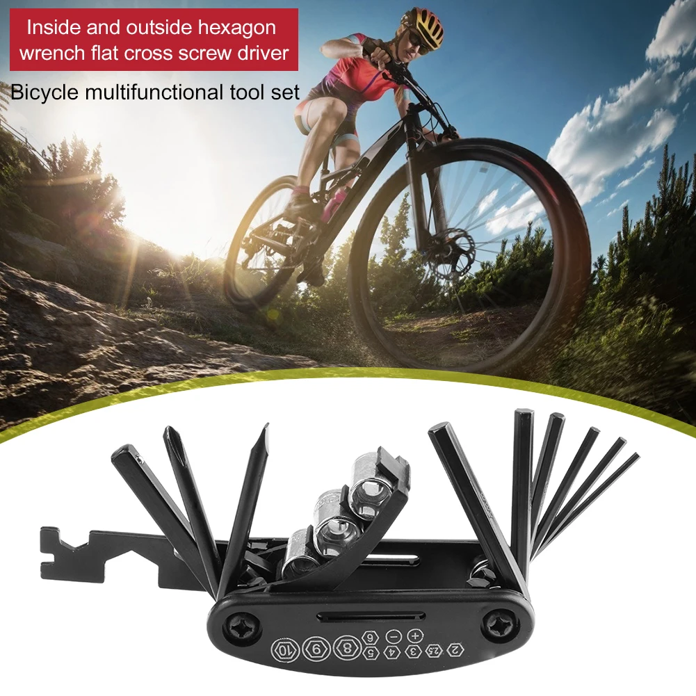 

MTB Bike Repair Tools Multifunctional 16 in 1 Kit with Wrench Socket Screwdriver Biking PortableDustproof Cycling Parts