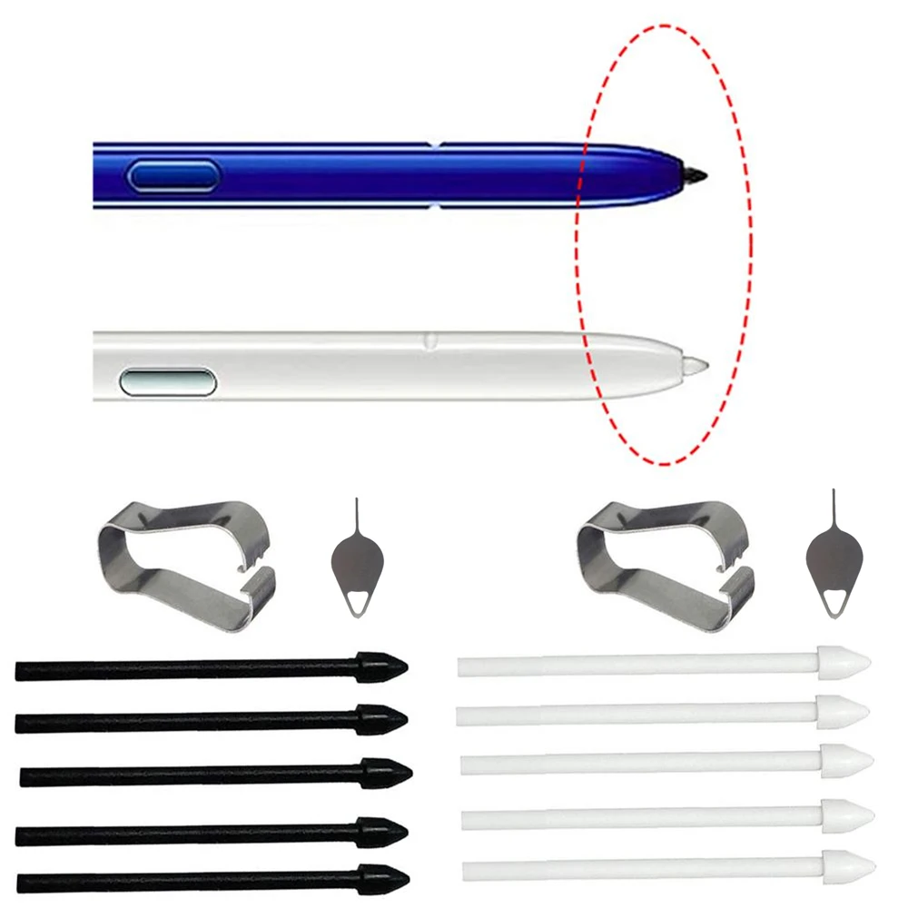 Подходит для Samsung Note 20 Ultra 5GTab S6 T860 T865 Набор сменных наконечников S pen (черный белый) |